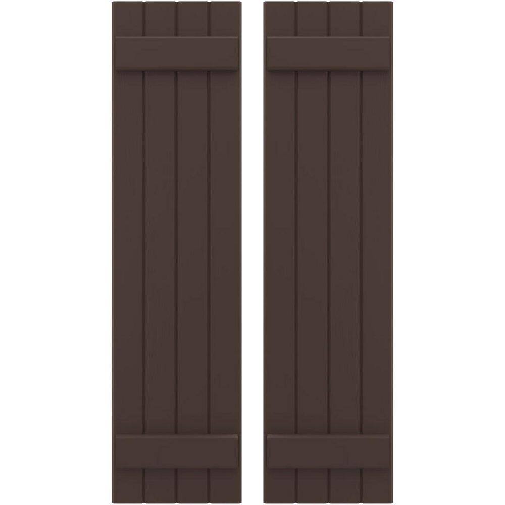 14 in. W x 36 in. H Americraft 4 Board Exterior Real Wood Joined Board and Batten Shutters Raisin Brown price history on PriceWatchPro