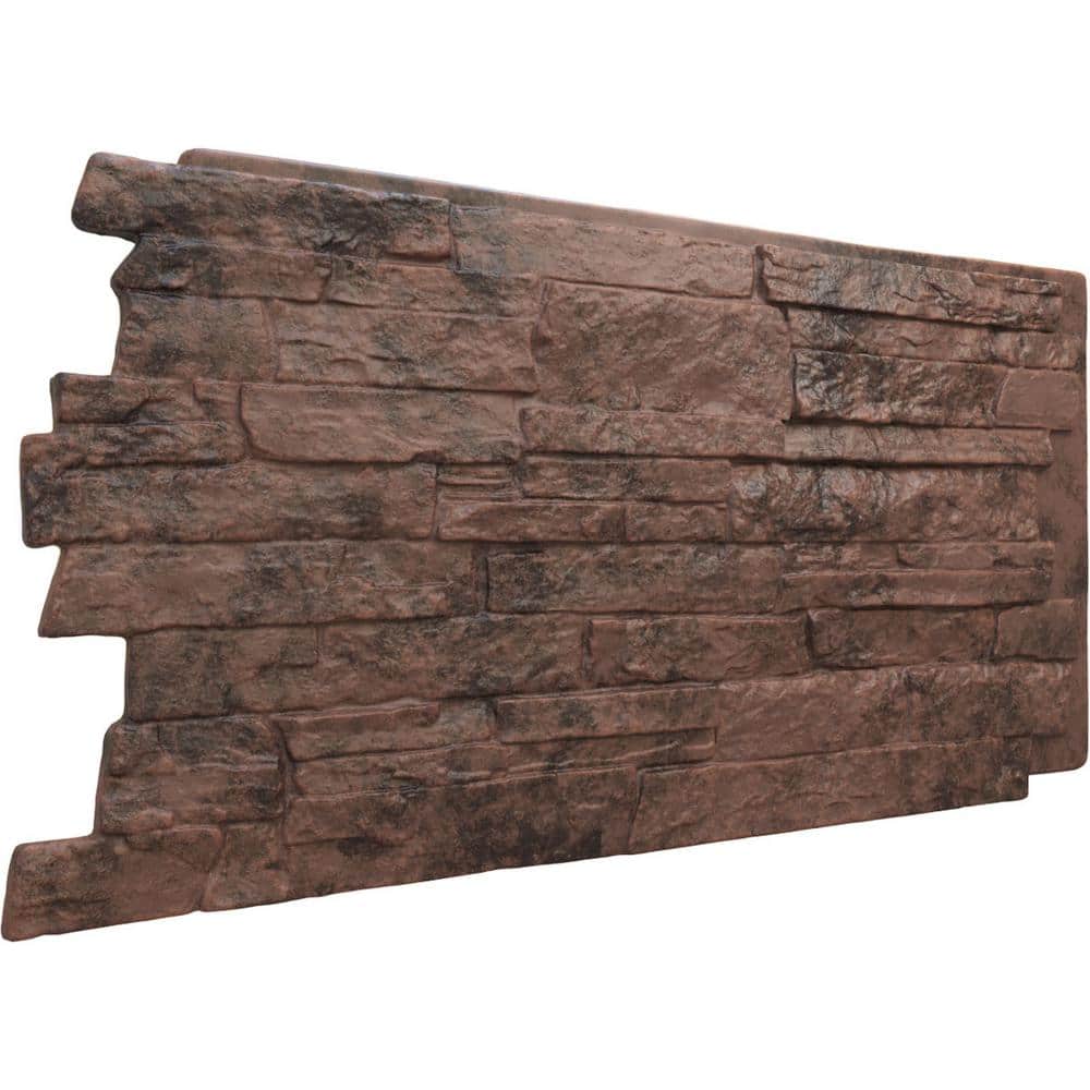 Canyon Brown Faux Stone Wall Paneling 48" x 24"