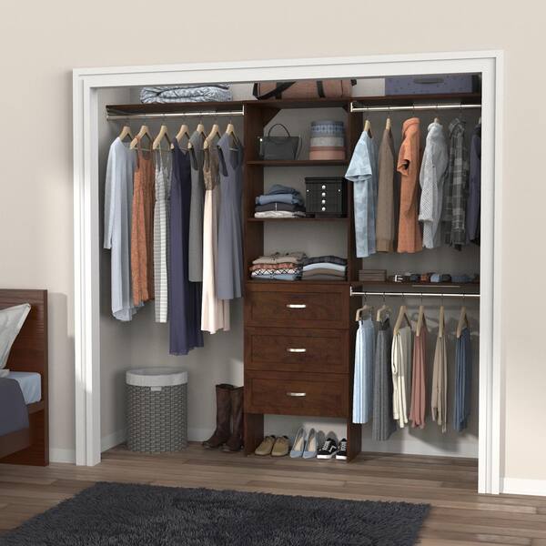 W 120 in W Chocolate Wood ClosetMaid Wood Closet System 60 in 