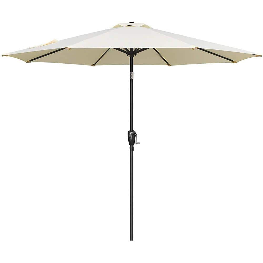 9 ft. Outdoor Market Table Patio Umbrella with Button Tilt, Crank and 8-Stu