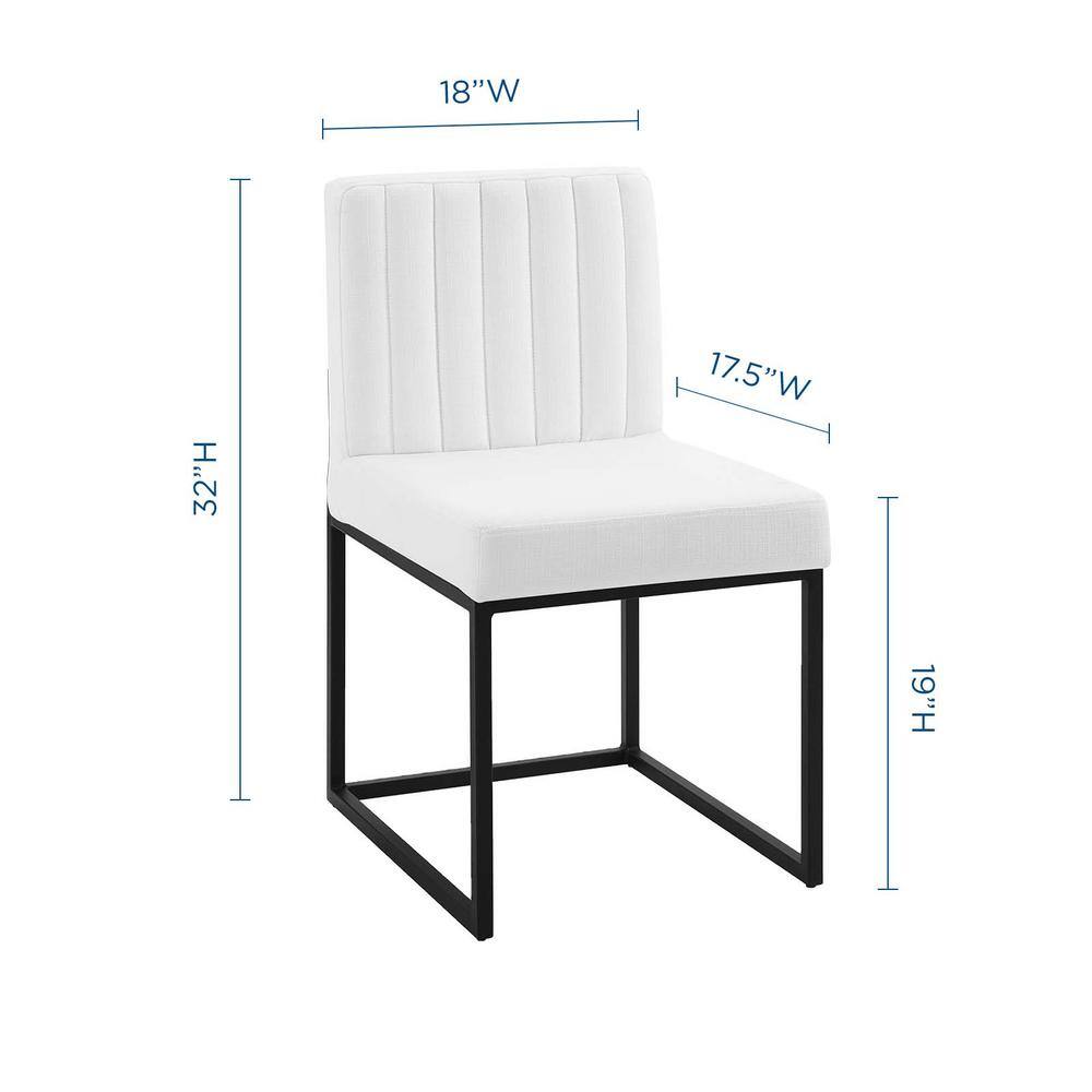 Black and White Channel Tufted Upholstered Dining Chair
