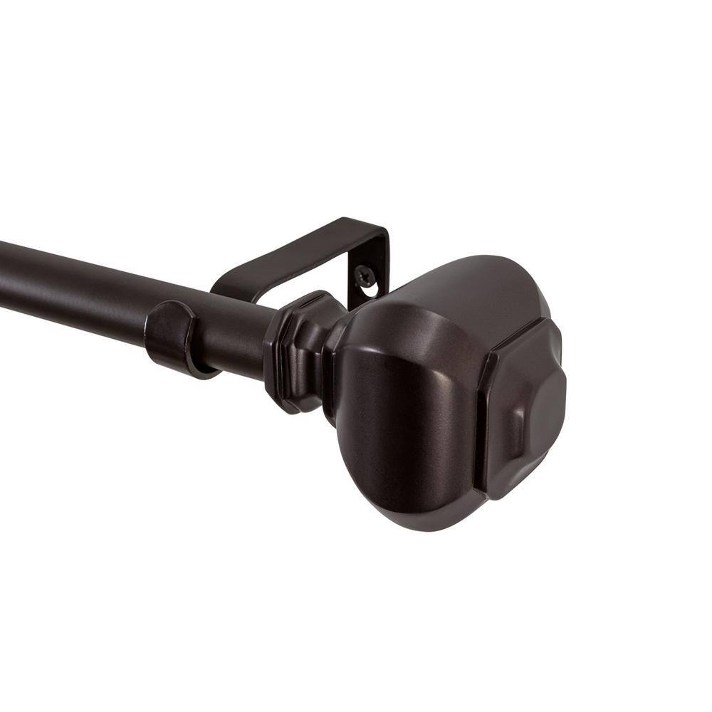 Adjustable Oil Rubbed Bronze Metal Curtain Rod 48-86 Inch