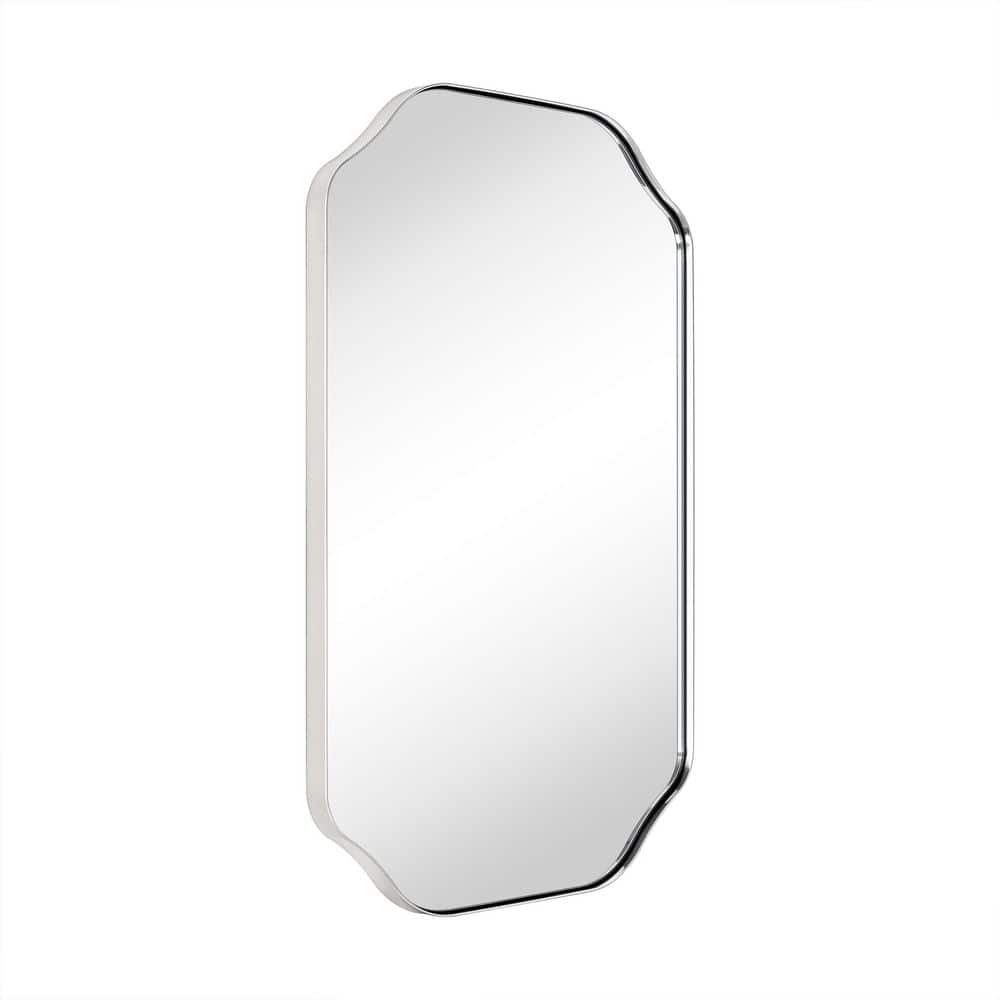 Kudi 20 in. W x 30 in. H Novelty/Specialty Irregular Metal Framed Wall Mounted Bathroom Vanity Mirror in Polished Nickel price history on PriceWatchPro