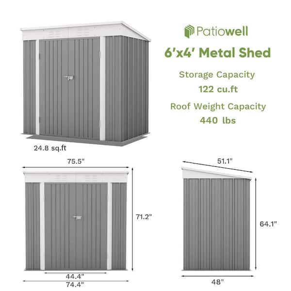 Patiowell Silvery Metal Storage Shed Tool Hanger Rack in the