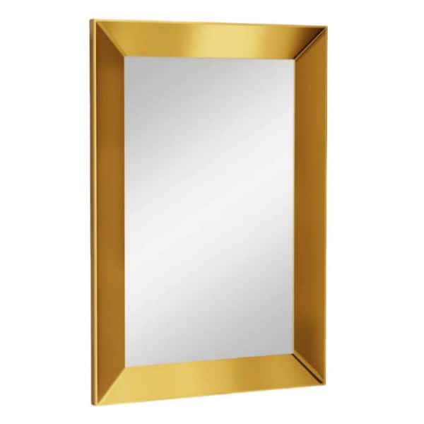 Dovelina 27.5 in. W x 39.4 in. H Classic Rectangle Gold Framed Wall Mirror Door Mirror