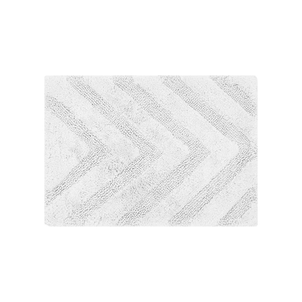 Better Trends Hugo 17 in. x 24 in. White 100% Cotton Rectangle Bath Rug