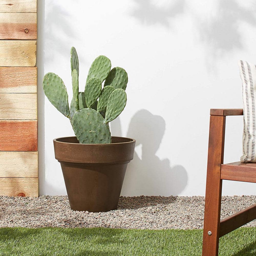 Large Chocolate Brown Recycled Plastic Outdoor Planter