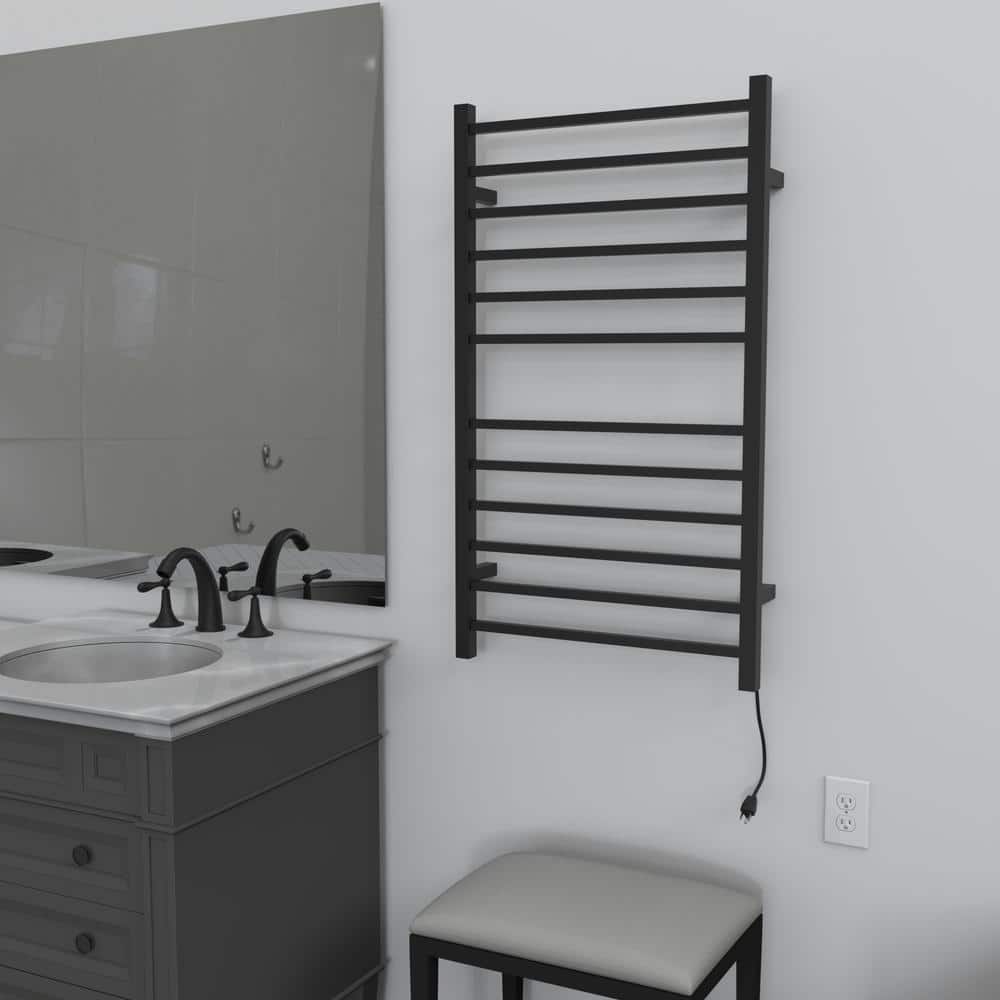 Matte Black Stainless Steel Wall Mounted Towel Warmer