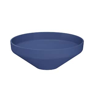 Fly 15.7 in. Vessel Round Bathroom Sink without Overflow in Matte Blue Ceramic