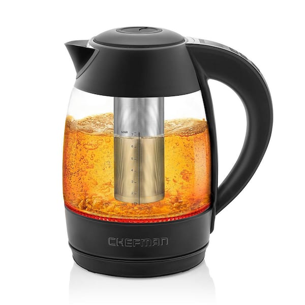 Washable Filter Glass Electric Kettle Electric Kettle 2.1 Quarts + 0.8  Quarts Strainer Glass Tea Kettle