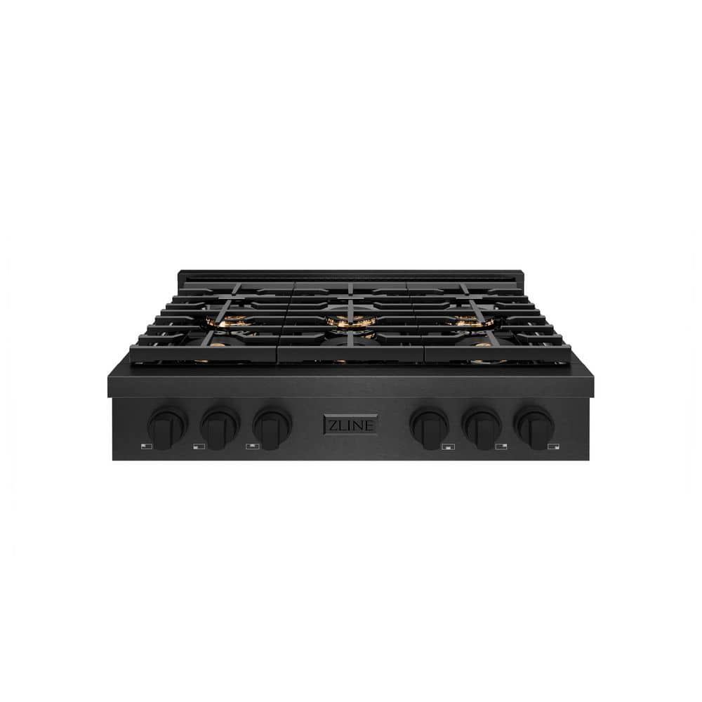 36 in. Paramount Gas Rangetop with 6 Burner DuoProâ„¢ Cooktop in Black Satin Stainless Steel
