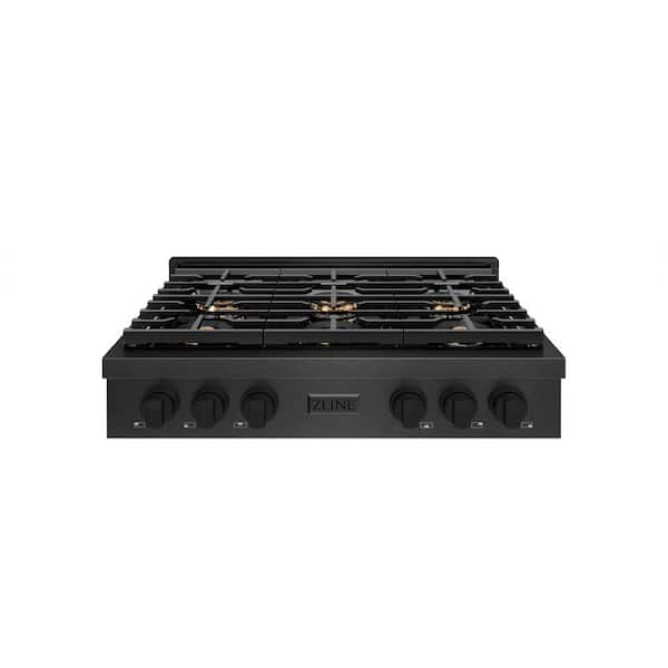 36 in. Paramount Gas Rangetop with 6 Burner DuoPro™ Cooktop in Black Satin Stainless Steel