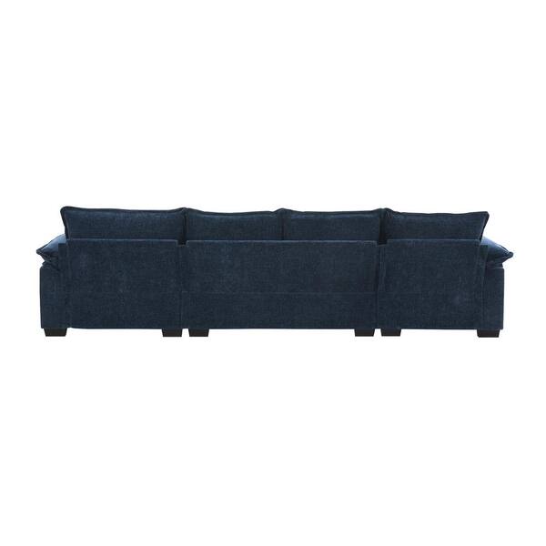1/26迄 rikoao sofa navy Chic Home Fulla Linen Modern Contemporary Left Facing
