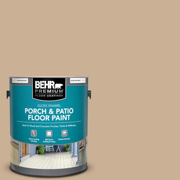 BEHR PREMIUM 1 gal. #N260-3 Polo Tan Gloss Enamel Interior/Exterior Porch and Patio Floor Paint
