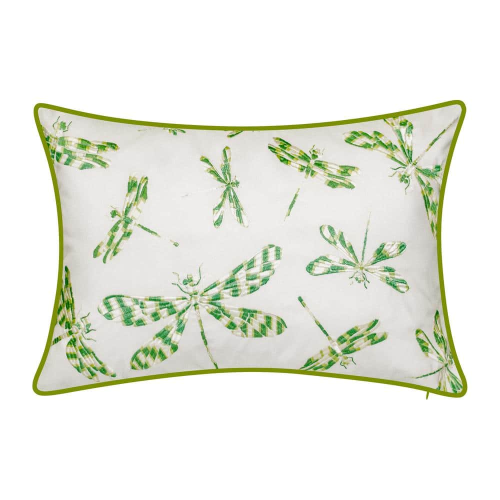 Edie@Home Indoor Outdoor 2-Tone Intricate Woven Throw Pillow, Green, 18x18