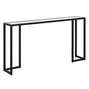 Oscar 55 in. Rectangle Blackened Bronze Glass Console Table