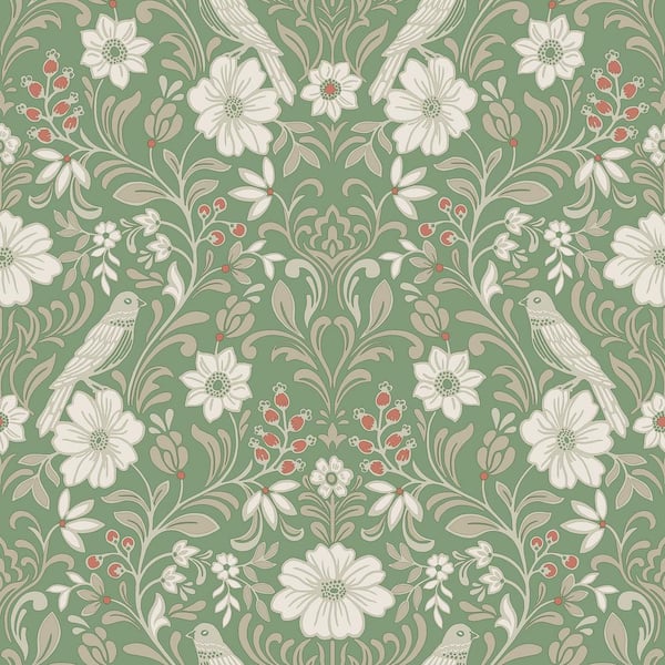 Magnolia Home by Joanna Gaines Colette Bright Green Wallpaper