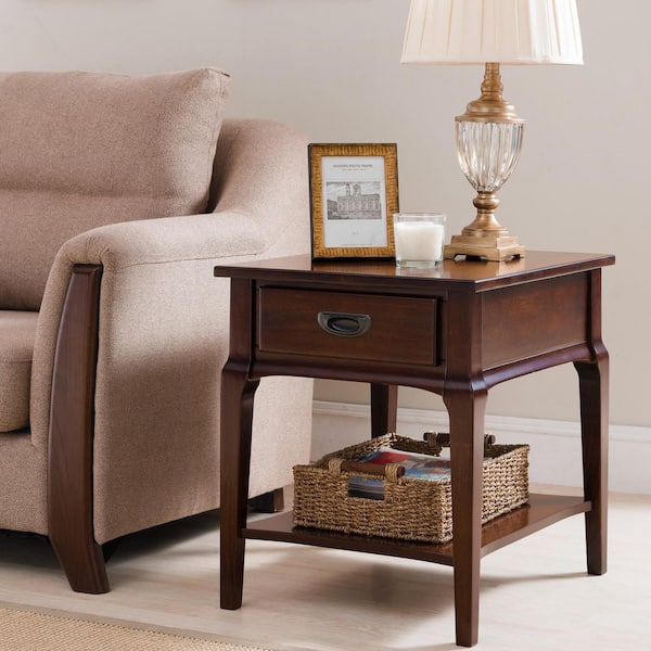 Leick Home Stratus 24 in. Cherry Drawer End Table