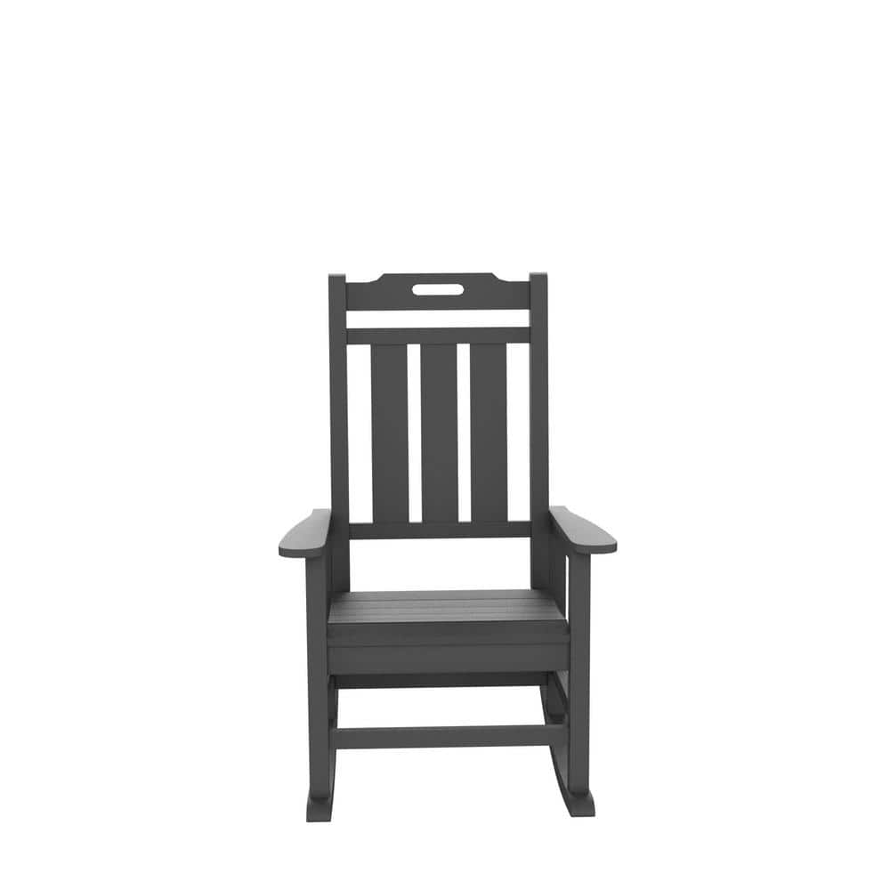 Gray Plastic Outdoor Rocking Chair
