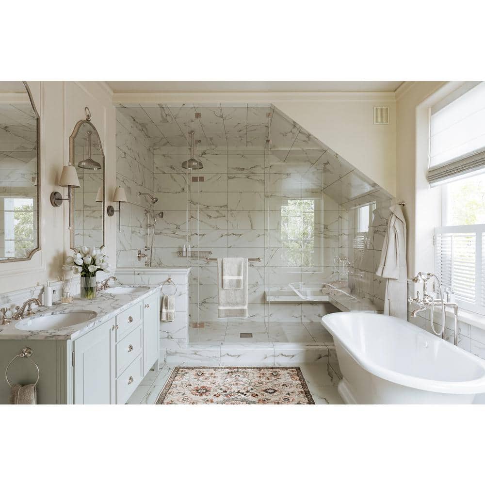 Polished Nickel Ceiling Mount Shower Arm 12-5/8 Inch