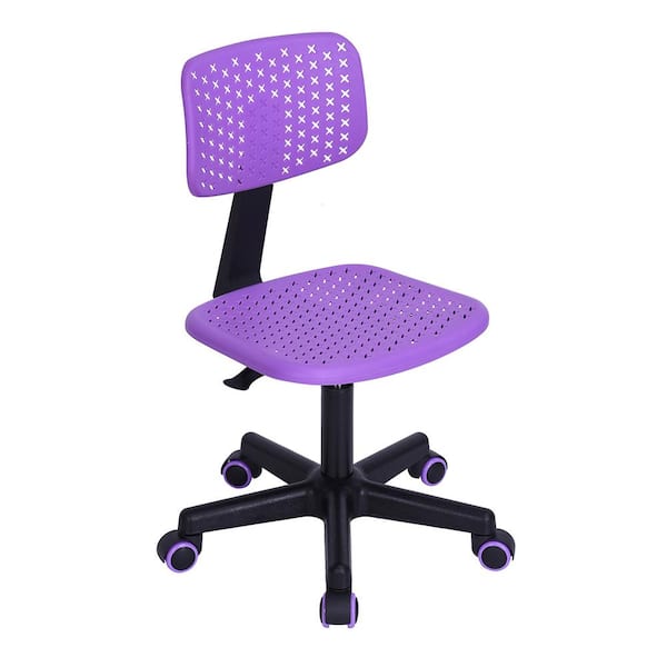 Homy Casa Iwc Purple Mid-Back Plastic Seat Swivel Task Chair with Adjustable Height
