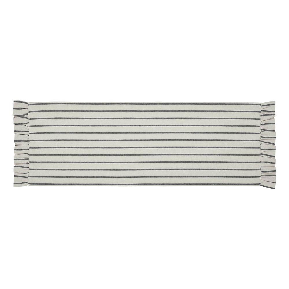 Navy and Creme Cotton Striped Farmhouse Table Runner 12x36