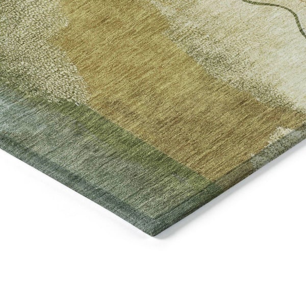 Chantille Machine Washable Indoor/Outdoor Abstract ACN2127 Green 8 ft. x 10 ft. Area Rug