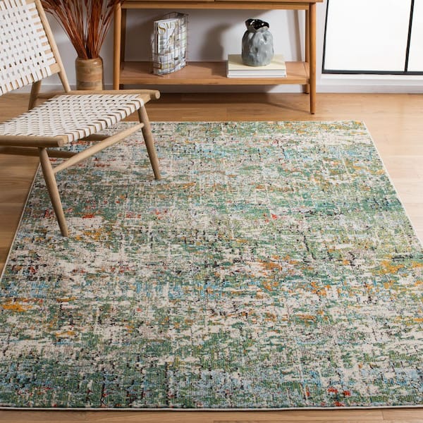 Madison 6 x 8 Green/Turquoise Abstract MAD460Y Area Rug