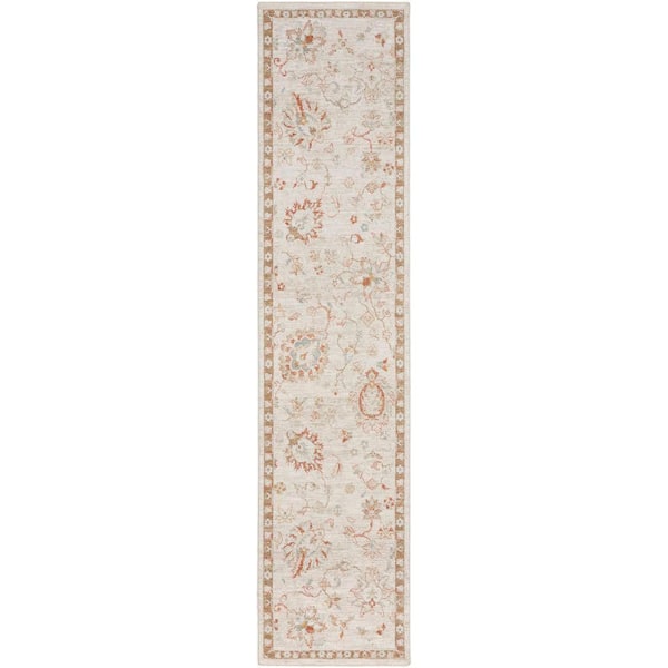 Asher Ivory 2 ft. x 10 ft. All-over design Traditional Runner Area Rug