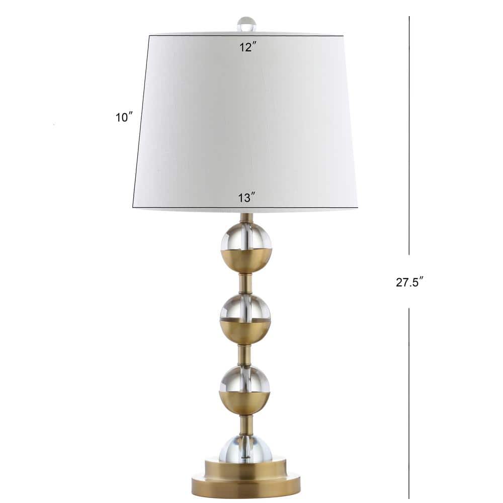 Avery 27.5" Crystal and Brass Gold Table Lamp Set