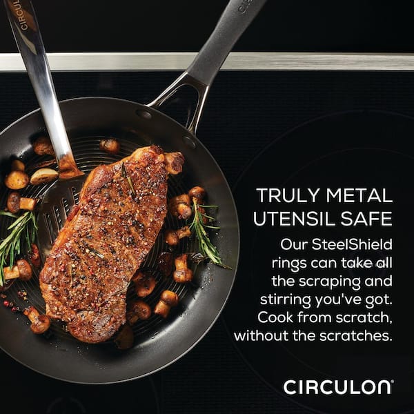 Circulon Steelshield C-series 10pc Clad Tri-ply Nonstick Cookware Plus  Bonus Utensil Set : Target