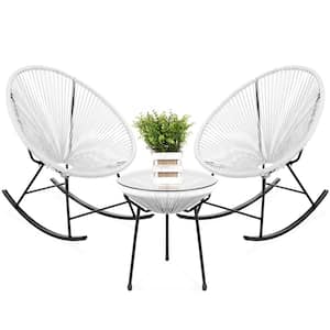 White 3-Piece Plastic Outdoor Bistro Set