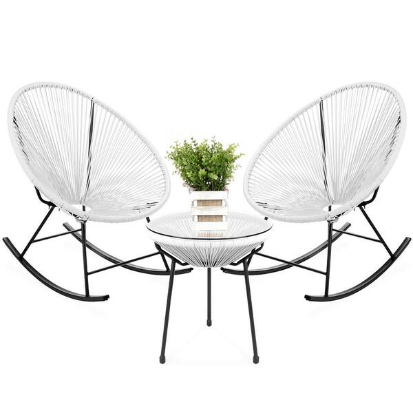 Best Choice Products White 3-Piece Plastic Outdoor Bistro Set