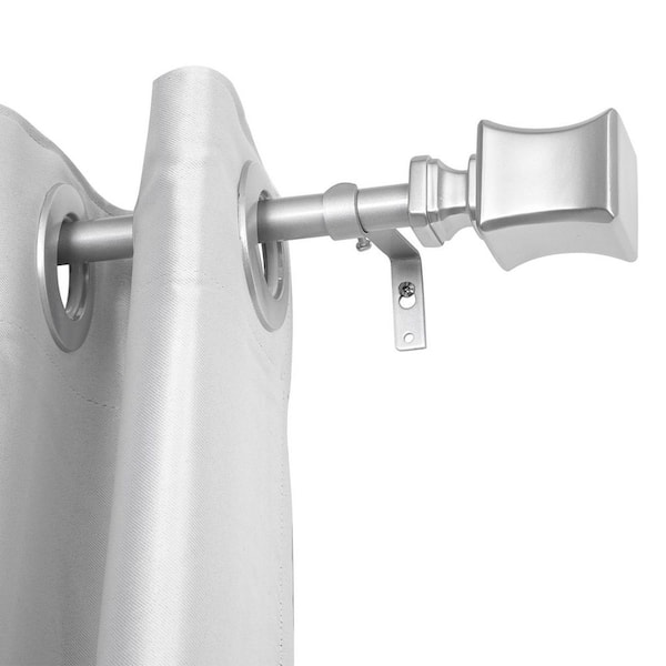 28 in.-48 in. Adjustable Decorative Single Curtain Rod-3/4 in. Diameter Rod in Nickel with Finial