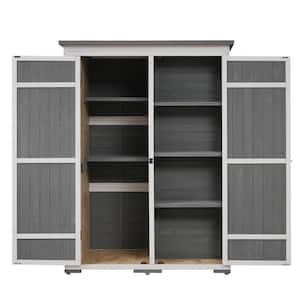 Approximate 4.1ft. W x 2.1ft. D Wood Storage Shed, Cabinet with Asphalt Roof, Shelves, Coverage Area 8.61sq. ft.