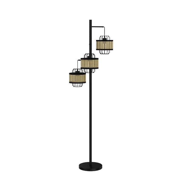 Maxax Heideman 65 in. Black Indoor Standard Floor Lamp