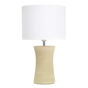 16 .5 in. Beige Ceramic Hourglass Table Lamp