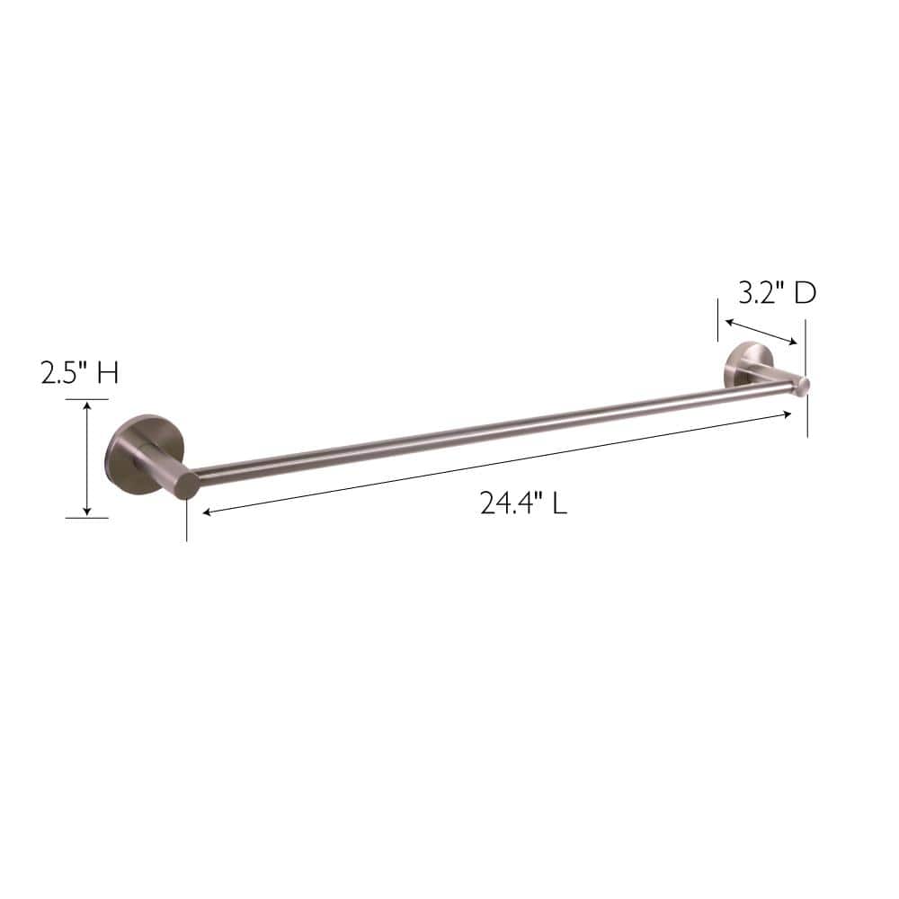 Satin Nickel 24-Inch Wall Mounted Towel Bar