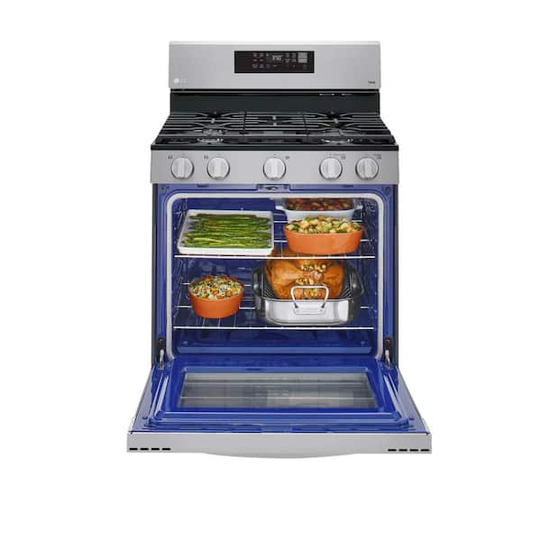5.8 cu. ft. Smart Wi-Fi Enabled Fan Convection Gas Single Oven Range with AirFry and EasyClean in Stainless Steel