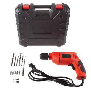 3.8 Amp Corded 3/8 in. Keyless Chuck Power Drill and Carrying Case
