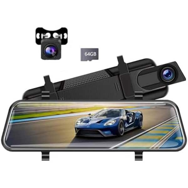 10 in. 1440P Full HD Smart Rear View Mirror Camera with Night Vision