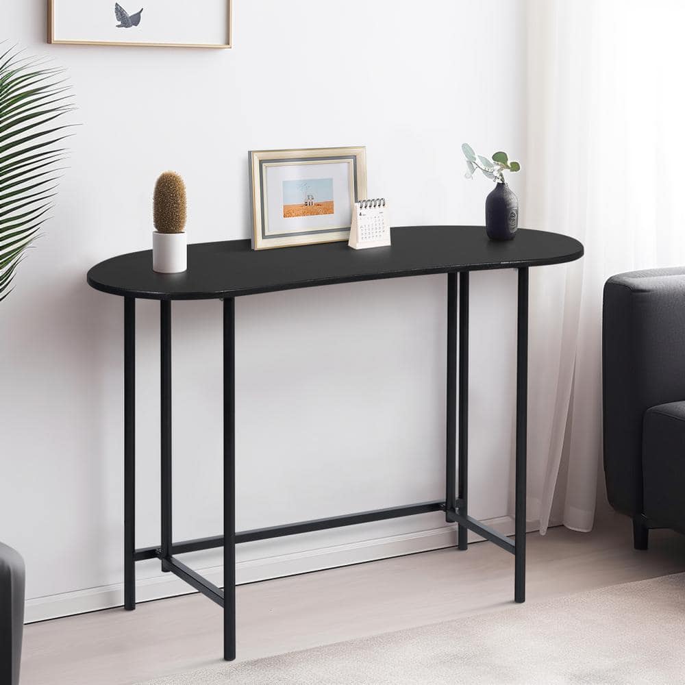 Homy Casa Geriude Elegant Black Entryway Console Table for Living Room