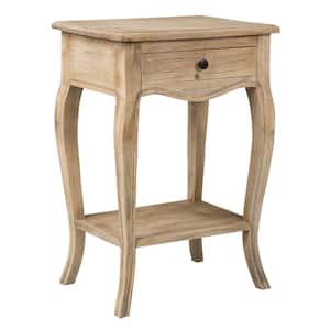 Bishop 25.5 in. Brown Rubberwood Accent Table