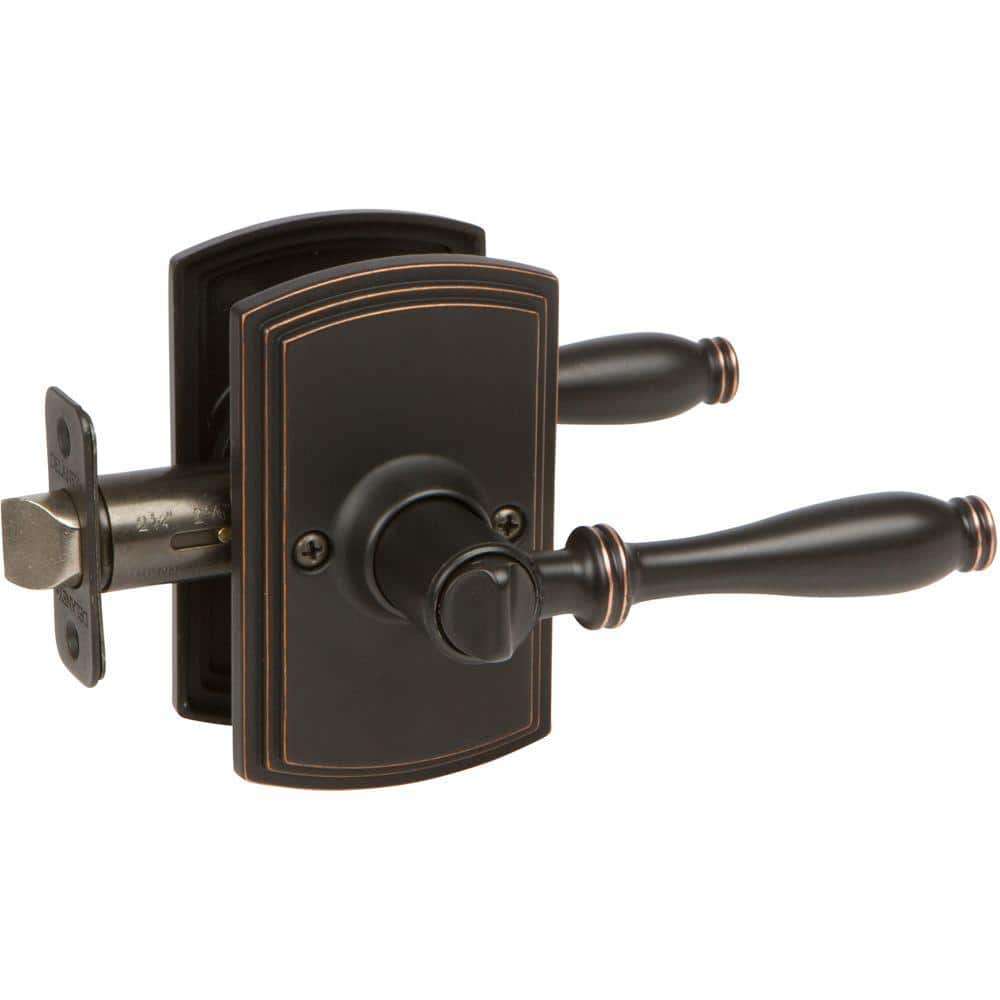 Italian Collection Sorado Edged Oil-Rubbed Bronze Bed/Bath Door Handle