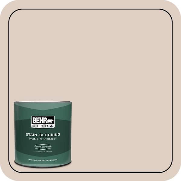 BEHR ULTRA 1 qt. #ICC-94 Brioche Extra Durable Semi-Gloss Enamel Interior Paint & Primer