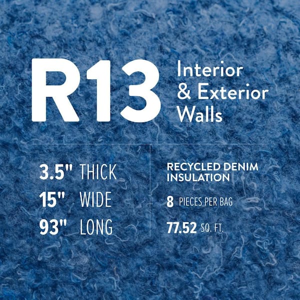 R-13 ULTRATouch Recycled Denim Insulation Batt 15 in. x 93 in