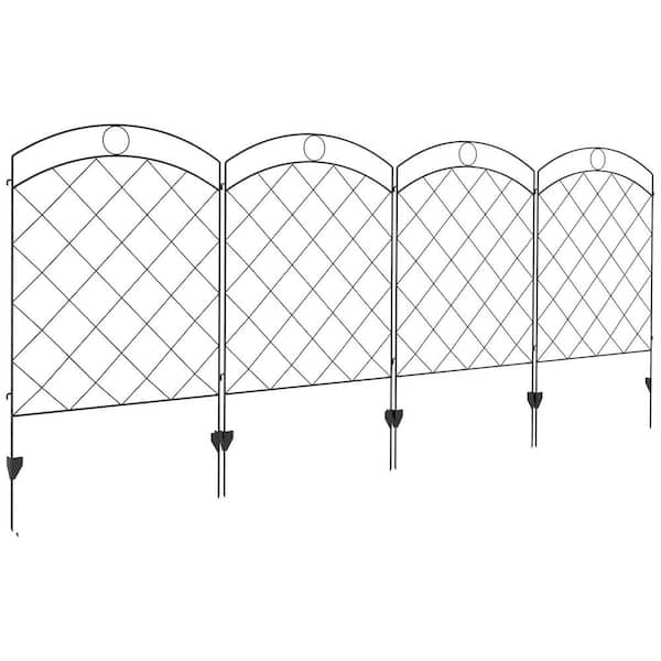 Cisvio Garden Fence, 4-Piece Package, 11.4 ft. Long, Rust-Proof Animal Barrier Decorative Border Material: Steel
