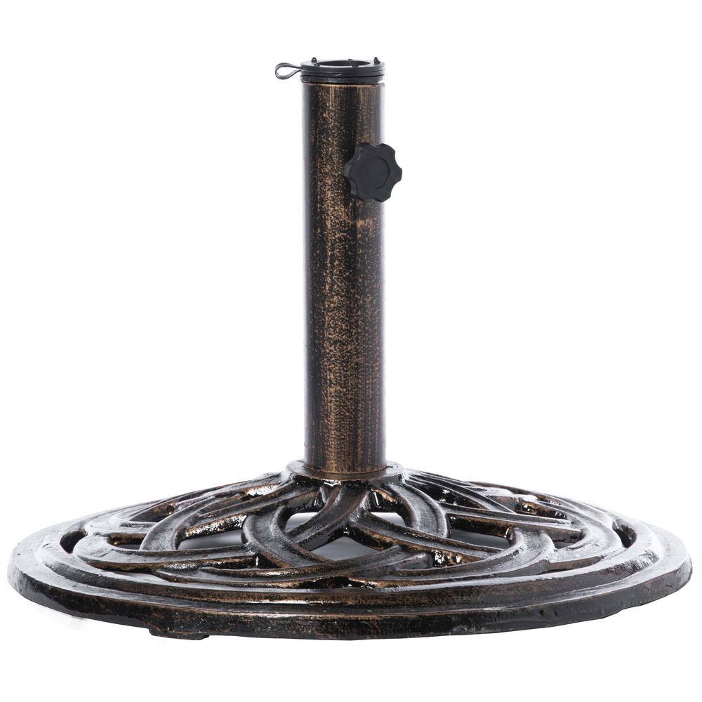 20 lb. Bronze Cast Iron Round Patio Umbrella Base Holder