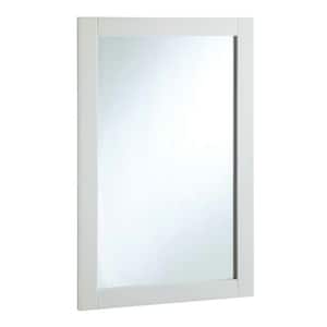 Shorewood 20 in. W x 30 in. H Framed Rectangular Bathroom Vanity Mirror in Semi-Gloss White