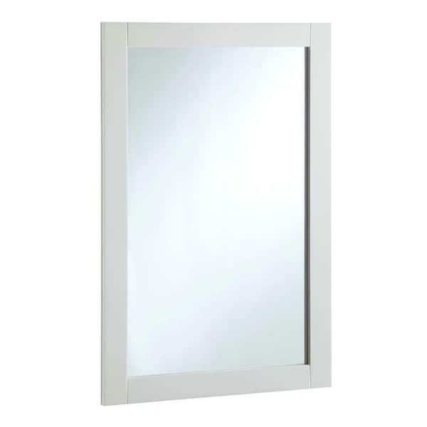 Design House Shorewood 20 in. W x 30 in. H Framed Rectangular Bathroom Vanity Mirror in Semi-Gloss White